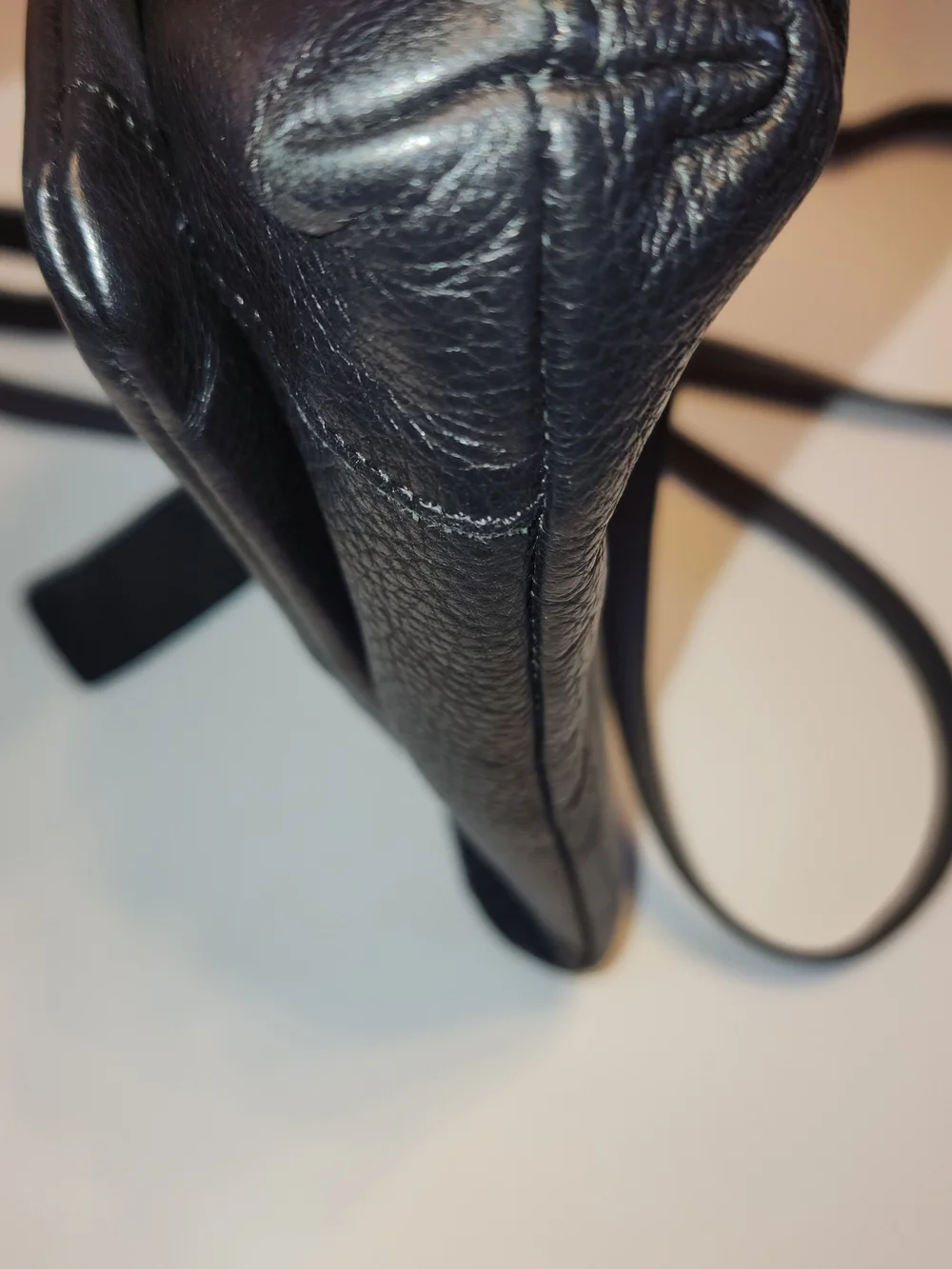 Wise Owl Black Leather Crossbody Shoulder Bag